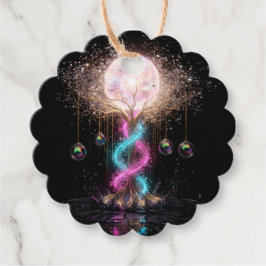 Luxury Electric Neon Floral Scalloped Gift Tags フェイバータグ