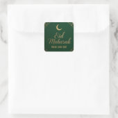 Luxury Elegant Eid Mubarak Greeting in Green スクエアシール (バッグ)