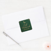 Luxury Elegant Eid Mubarak Greeting in Green スクエアシール (封筒)