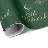 Luxury Elegant Eid Mubarak Greeting in Green ラッピングペーパー (ロールコーナー)