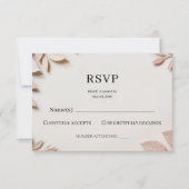 Luxury Elegant Floral Wedding RSVP Reply Card  (正面)