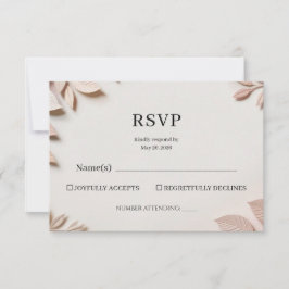 Luxury Elegant Floral Wedding RSVP Reply Card
