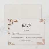 Luxury Elegant Floral Wedding RSVP Reply Card  (正面/裏面)