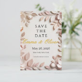 Luxury Elegant Floral Wedding Save the Date 招待状 (スタンド正面)