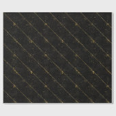 Luxury Elegant Gold Dust Black Glitter Pattern ラッピングペーパー (フラット)