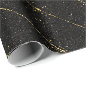Luxury Elegant Gold Dust Black Glitter Pattern ラッピングペーパー (ロールコーナー)