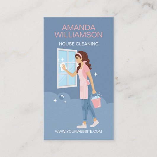 Luxury Elegant Maid House Cleaning Photo QR Code 名刺 (正面)