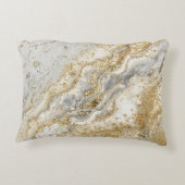 Luxury, Elegant, Modern Gold Grey Pattern アクセントクッション (裏面)