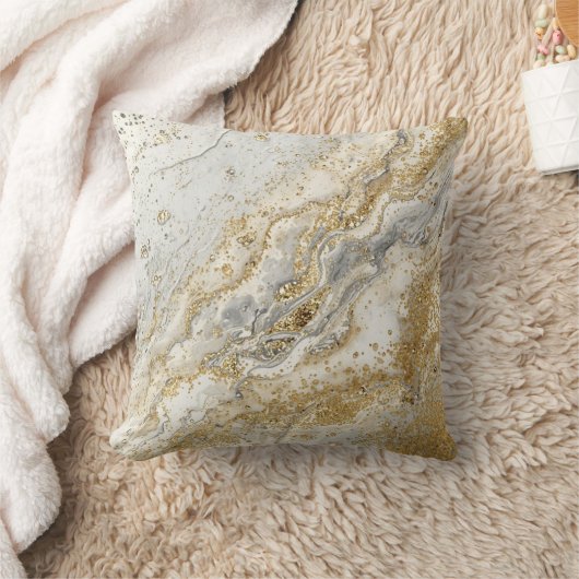 Luxury, Elegant, Modern Gold Grey Pattern クッション (ブランケット)