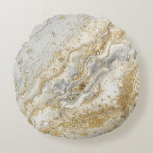 Luxury, Elegant, Modern Gold Grey Pattern ラウンドクッション (正面)