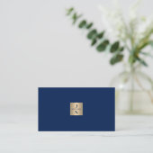 Luxury elegant monogram navy gold attorney 名刺 (スタンド正面)