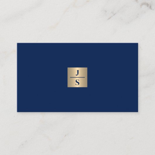 Luxury elegant monogram navy gold attorney 名刺 (正面)