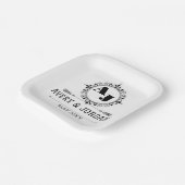 Luxury Elegant Monogram with Initials white ペーパープレート (傾斜あり)