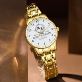 Luxury Elegant Monogram with Initials white 腕時計