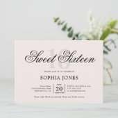 Luxury Elegant Pink Sweet 16 Photo 招待状 (スタンド正面)