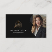 Luxury Elegant Real Estate Realtor Photo Gold 名刺 (正面)