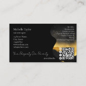 Luxury Elegant Real Estate Realtor Photo Gold 名刺 (裏面)