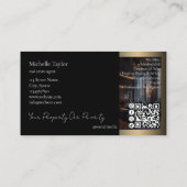 Luxury Elegant Real Estate Realtor Photo Gold 名刺 (裏面)