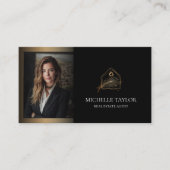 Luxury Elegant Real Estate Realtor Photo Gold 名刺 (正面)