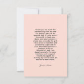 Luxury Elegant Thank You Graduation Birthday Card サンキューカード (裏面)