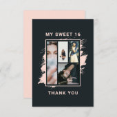 Luxury Elegant Thank You Graduation Birthday Card サンキューカード (正面/裏面)