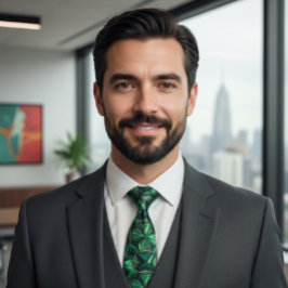 Luxury Emerald Gemstone Geometric Pattern ネクタイ