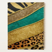 Luxury Emerald & Gold Safari Leopard Zebra Glitter プランナー手帳 (裏面)