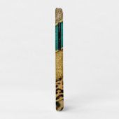 Luxury Emerald & Gold Safari Leopard Zebra Glitter Case-Mate iPhoneケース (裏面/左)