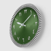 Luxury Emerald Green Arabic Numeral Modern Islamic ラージ壁時計 (傾斜)