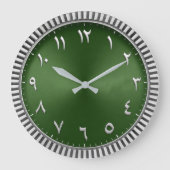 Luxury Emerald Green Arabic Numeral Modern Islamic ラージ壁時計 (正面)