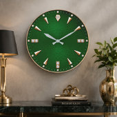 Luxury Emerald Green Diamond  Premium Gold ラージ壁時計