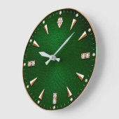 Luxury Emerald Green Diamond  Premium Gold ラージ壁時計 (傾斜)