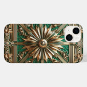 Luxury Emerald Green & Gold Art Deco Phone Case  Case-Mate iPhoneケース (裏面 (横))