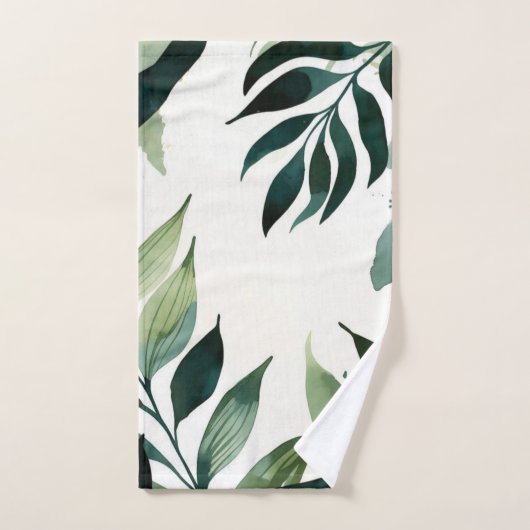 Luxury Emerald Green Gold Botanical Hand Towel ハンドタオル (ハンドタオル)