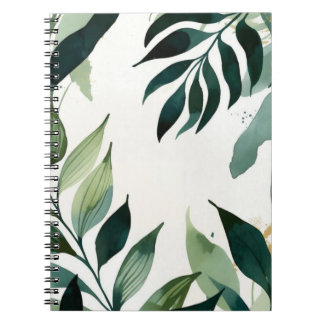 Luxury Emerald Green & Gold Botanical Notebook ノートブック