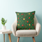 Luxury Emerald Green & Gold Christmas Throw Pillow クッション (椅子)