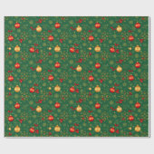 Luxury Emerald Green & Gold Christmas Wrapping Pap ラッピングペーパー (フラット)