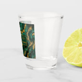 Luxury Emerald Malachite Gold Liquid Agate Shot ショットグラス (右)
