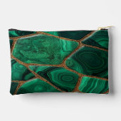 Luxury Emerald Malachite Green Marble Abstract アクセサリーポーチ (裏面)