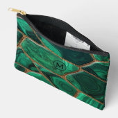 Luxury Emerald Malachite Green Marble Abstract アクセサリーポーチ (見開き)