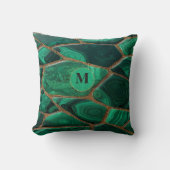 Luxury Emerald Malachite Green Marble Abstract クッション (正面)