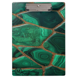 Luxury Emerald Malachite Green Marble Abstract クリップボード