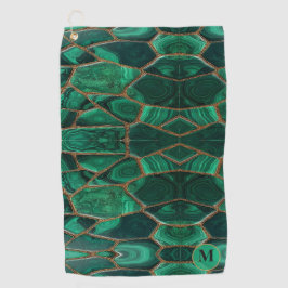 Luxury Emerald Malachite Green Marble Abstract ゴルフタオル