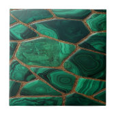 Luxury Emerald Malachite Green Marble Abstract タイル (正面)