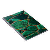 Luxury Emerald Malachite Green Marble Abstract ノートブック (右側)