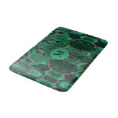 Luxury Emerald Malachite Green Marble Abstract バスマット (アングル)