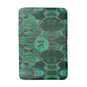 Luxury Emerald Malachite Green Marble Abstract バスマット (正面縦)