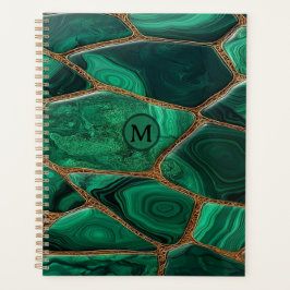Luxury Emerald Malachite Green Marble Abstract プランナー手帳