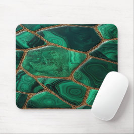 Luxury Emerald Malachite Green Marble Abstract マウスパッド