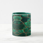 Luxury Emerald Malachite Green Marble Abstract マグカップ (中央)
